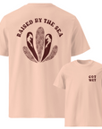 T-Shirt Surfwear Rose Pèche "Raised By The Sea"