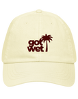 Casquette Surfwear Jaune Pastel "Got Wet & Palmtree"