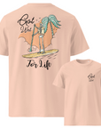 T-Shirt Surfwear Rose Pèche "Got Wet For Life"