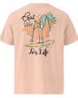 T-Shirt Surfwear Rose Pèche "Got Wet For Life"